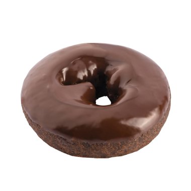 Beyaz bir arka plan üzerinde izole çikolatalı çörek