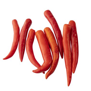 Kırmızı biber beyaz arkaplanda izole edilmiş.
