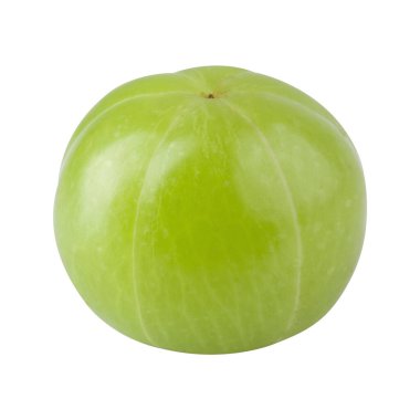 Taze Amla ya da Hint Bektaşi üzümü meyveleri beyaz arka planda izole edilmiş.