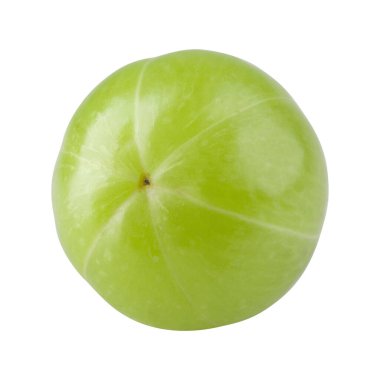 Taze Amla ya da Hint Bektaşi üzümü meyveleri beyaz arka planda izole edilmiş.