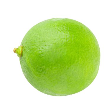 Beyaz arkaplanda izole edilmiş taze yeşil limon