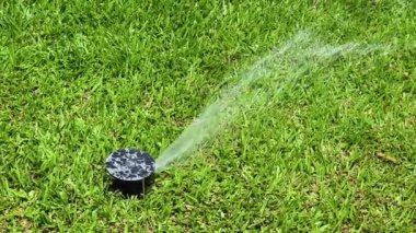 Sulama sisteminin başlığı, o gün çimenleri basınçla sulamak.