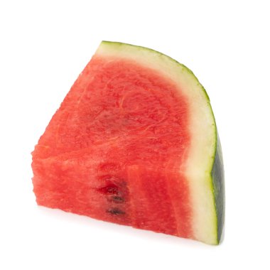 Beyaz bir arka plan üzerinde izole karpuz dilimleri