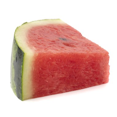 Beyaz bir arka plan üzerinde izole karpuz dilimleri