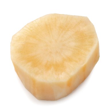 Yacon kökleri beyaz bir arkaplanda izole