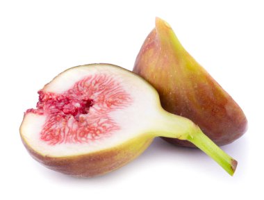 Beyaz arka planda izole edilmiş taze incirler