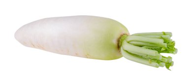 Beyaz bir arka plan üzerinde izole daikon turp