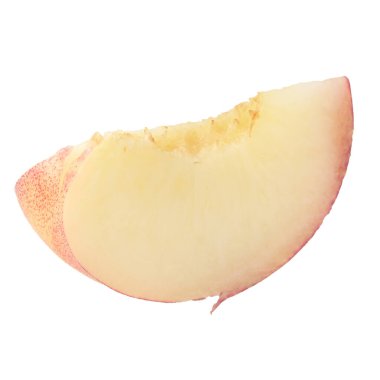 Beyaz arka planda yarım ve Dilimlenmiş Nektarin meyvesi