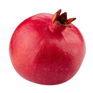 Olgun nar meyvesi beyaz arkaplanda izole edilmiş.