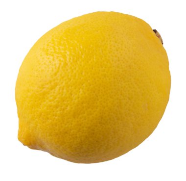 Beyaz arka planda izole edilmiş olgun sarı limon meyvesi.