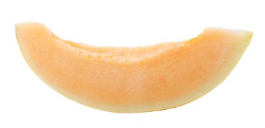 Beyaz arka planda izole edilmiş altın kavun dilimleri