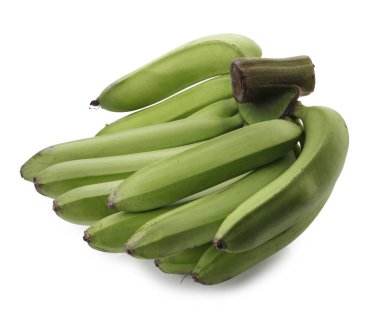 Beyaz arkaplanda çiğ muz izole