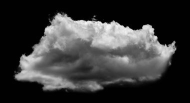 Siyah zemin üzerindeki beyaz bulutlar gerçek bulutlardır. Beyaz bulutlar siyah zemin üzerinde izole edilir. Beyaz tüylü kümülüs bulutu siyah bir arkaplanda izole edilmiş.