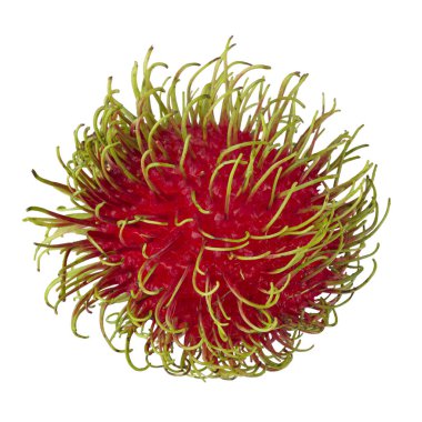 Rambutan meyvesi beyaz arkaplanda izole