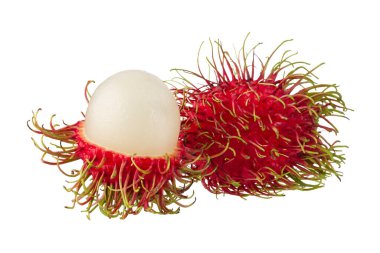 Rambutan meyvesi beyaz arkaplanda izole