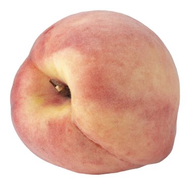 canlı pembe ve portakallı olgun şeftaliler beyaz arka planda izole edilmiş.