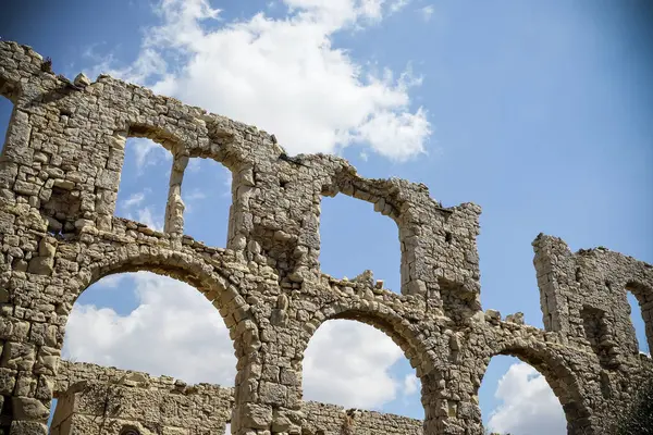 Ruins Ancient Roman Aqueduct Stock Image