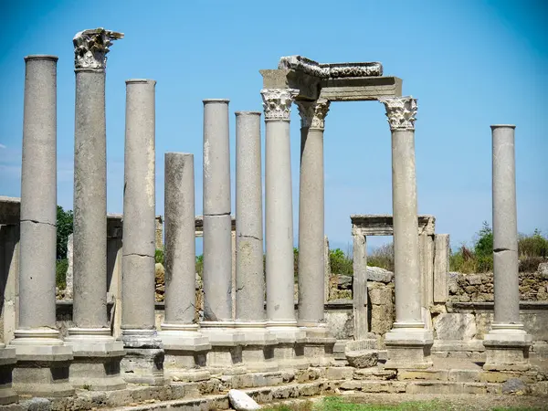 地中海の都市の古代遺跡 ストック写真