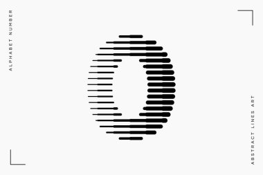 Sıfır numaralı logo çizgileri soyut modern sanat vektörü çizimi