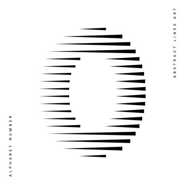 Sıfır numaralı logo çizgileri soyut modern sanat vektörü çizimi