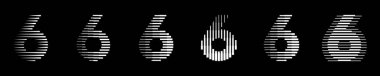 6 numaralı logo çizgilerini soyut modern sanat vektörü illüstrasyonunu ayarla