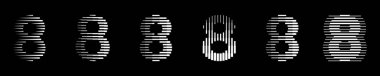 Sekiz numaralı logo çizgilerini soyut modern sanat vektörü illüstrasyonunu ayarla