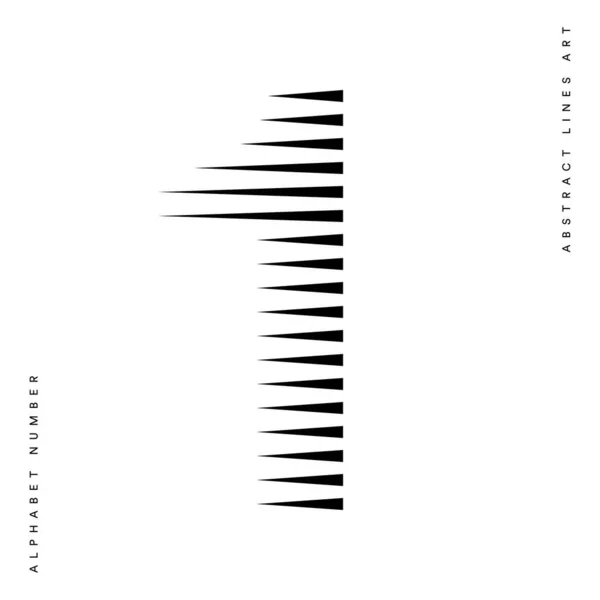 Nummer Eins Logo Linien Abstrakte Moderne Kunst Vektor Illustration — Stockvektor