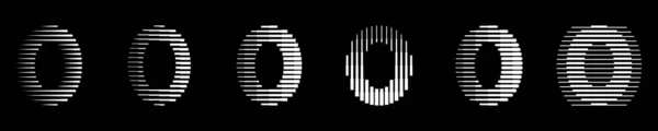 Sıfır Numaralı Logo Çizgilerini Soyut Modern Sanat Vektörü Çizimlerini Ayarla — Stok Vektör