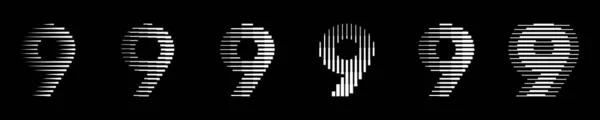 Set Nummers Logo Lijnen Abstracte Moderne Kunst Vector Illustratie — Stockvector