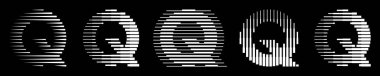 Monogram logo harfi q satırlarını soyut modern sanat vektörü illüstrasyonunu ayarla