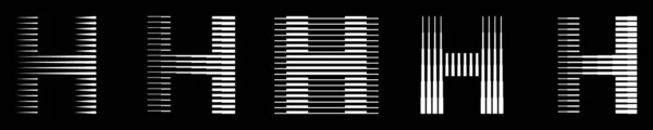 セット モノグラムのロゴレターH行抽象的な現代美術ベクトルイラスト — ストックベクタ