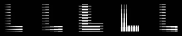 モノグラムのロゴの文字を設定するL行抽象的な現代美術ベクトルイラスト — ストックベクタ