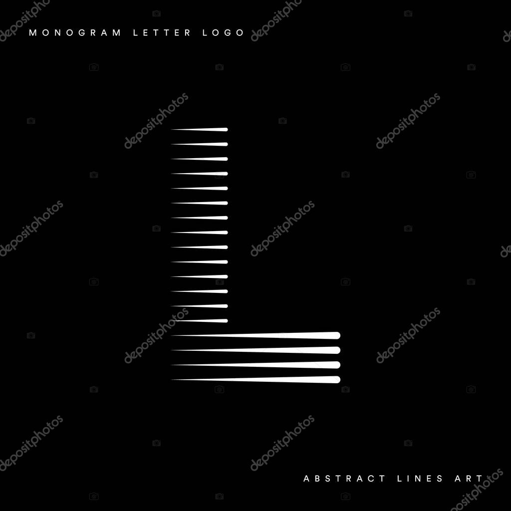 Monogram logo letter l lines abstract modern art vector illustration
