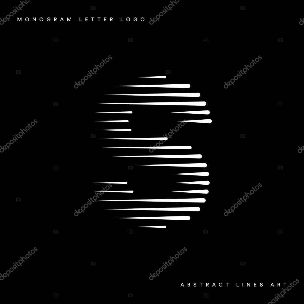 Monogram logo letter s lines abstract modern art vector illustration