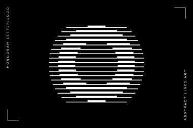 Monogram logo harfi o çizgiler soyut modern sanat vektörü çizimi