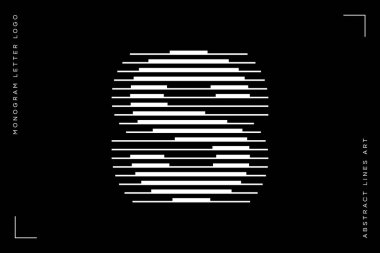 Monogram logo harfi s çizgileri soyut modern sanat vektörü çizimi