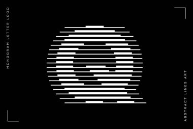 Monogram logo harfi Q çizgileri soyut modern sanat vektörü çizimi