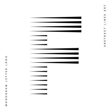 Monogram logo harfi f f f f f soyut modern sanat vektörü illüstrasyonu