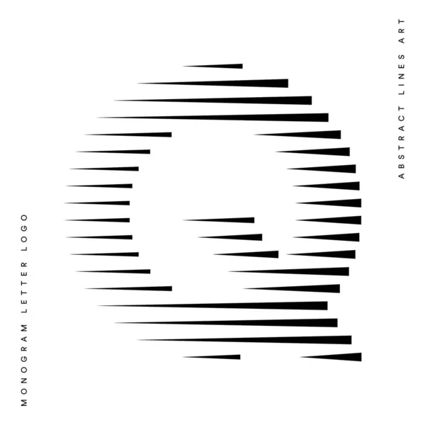 Monogram Logó Betű Vonalak Elvont Modern Művészet Vektor Illusztráció — Stock Vector