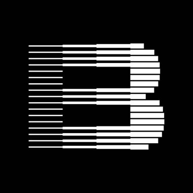 B Harfi Satırları Logo Simgesi İllüstrasyonu