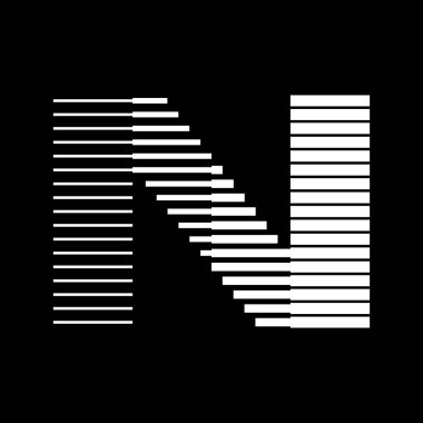 N Harfi Satırları Logo Simgesi İllüstrasyonu