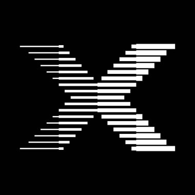 X Harfi Satırları Logo Simgesi İllüstrasyonu