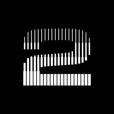 2 Sayı Satırları Logo Simgesi İllüstrasyonu