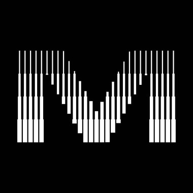 M Harfi Satırları Logo Simgesi İllüstrasyonu