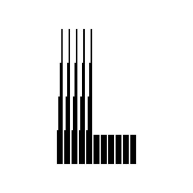 L Harfi Satırları Logo Simgesi İllüstrasyonu