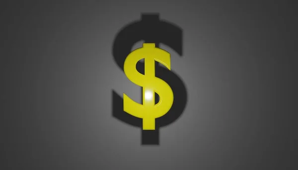 Dollar symbol made with blender for advertising with black background