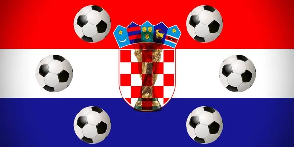 Δεκεμβρίου 2022 Φλωρεντία Ιταλία Κροατική Σημαία Παγκόσμιο Κύπελλο Στη Μέση — Φωτογραφία Αρχείου
