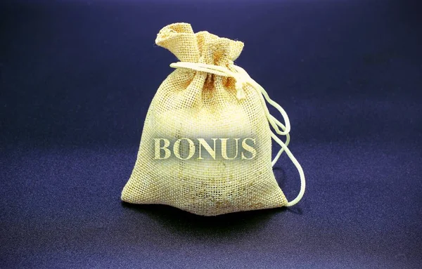Sack of coins with the text \