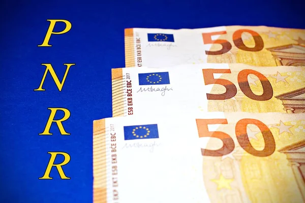 Billetes Europeos Con Signo Pnrr —  Fotos de Stock
