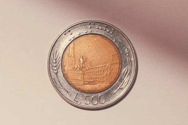 500 Lir Italská Vinobraní Mince — Stock fotografie